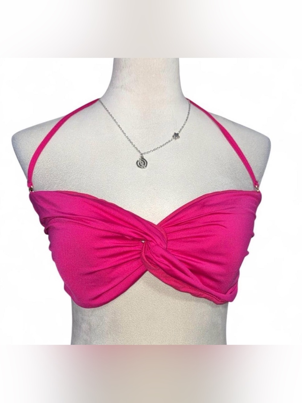 Mossimo Supply Co. Hot Pink Twist Bandeau Bikini Top